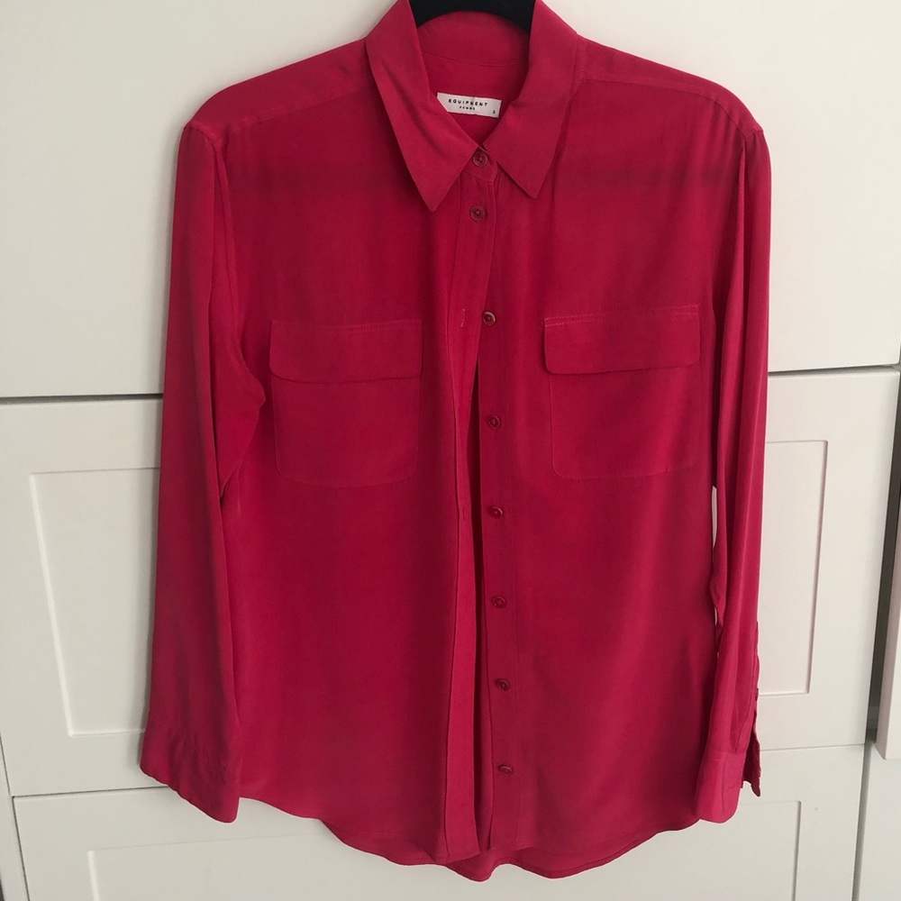 SOLD.Equipment Signature Shirt- PINK, Small